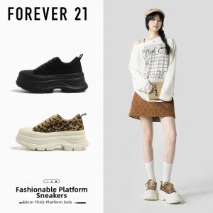 Forever 21 | Leopard Print Thick Sole Comfortable Height-Increasing Canvas Shoes Women