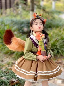 Girl Nick Zootopia Fox Tail Cos Costume Halloween Performance Costume Girl Disney Princess Dress