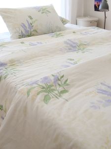 Lavender Thickened Pure Cotton Bed Sheet Single Student Dormitory Bed Cover Plant Floral Pattern Active Printing Technique