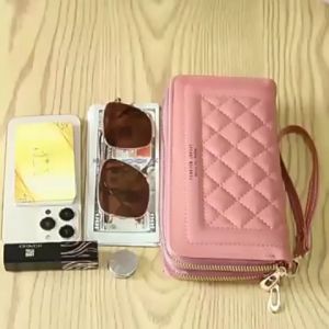 Dompet HP Wanita Kapasitas Besar 2 Zipper/Sleting