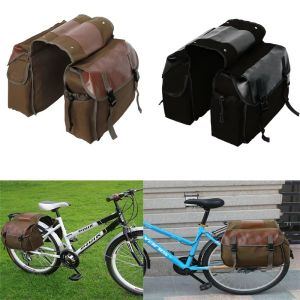 Waterproof Bicycles Pannier Bag Universal Saddlebag for Bicycle Motorcycle Bag Canvas Back Seat Luggage Bags