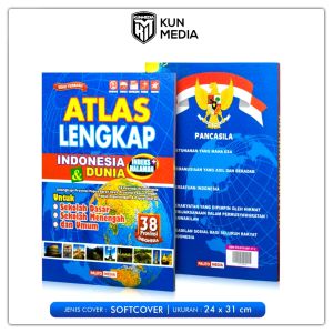 ORIGINAL BUKU ATLAS LENGKAP INDONESIA DAN DUNIA 38 PROVINSI UKURAN BESAR