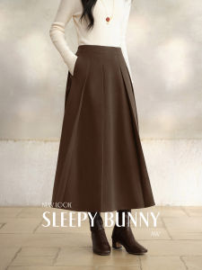 Retro Drape Pleated Midi Skirt 420g