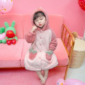 Thickened Childrens Bathrobe Soft Pure Cotton Medium Size Cute Baby Winter Home Clothes Large Sleep Robe More Comfortable than Pure Cotton