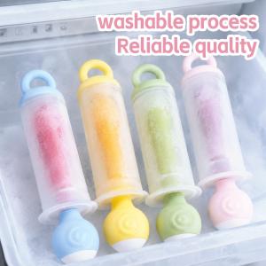4Pcs Reusable Ice Cream Mold Homemade Popsicle DIY Cold Drink Refrigerator Ice Pop Mold Food Grade