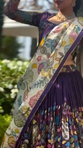 [PRE-ORDER] SEMISTITCHED  KALAMKARI LEHENGA CHOLI {ETA:2025-12-31}