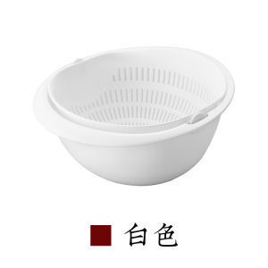 กระถางีลสองชั้นสำหรับครัว เครื่องมือดูแลบ้าน เทปกันรอยสติกเกอร์ กล่องใส่ผลไม้แบบหมุนได้ ถังล้างผักและผลไม้ ถังล้างข้าว