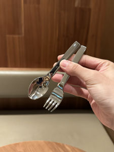 [Texture Small Spoon Fork] 304 Stainless Steel Baby Food Supplement Training Spoon Fork Meal Spoon Dessert Spoon Fruit Fork