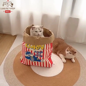 Luka😊พร้อมส่ง💯 ของเล่นแมว ถุงของเล่นแมวกระดาษคราฟท์ อุโมงค์แมว ฝึกแมว เล่นซ่อนหา คลายเครียด ทนต่อการฉีกขาด