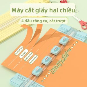 1 Máy Cắt Giấy Thủ Công Hai Chiều 4 Trong 1 Với 4 Đầu Cắt Dành Cho Trường Học Văn Phòng Và Gia Đình - Bộ Làm Album Ảnh