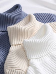 Áo Len Dệt Kim Cổ Cao Ôm Vừa Vặn Dài Tay Màu Trơn Mùa Thu Đông Cho Nữ Áo Len Cardigan Cổ Tròn Thường Ngày