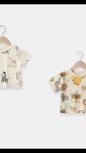 Canacana 6M-4Y Kids Short Sleeve Cartoon T Shirt Top Baju Budak Bayi Clothes Baby Girl Boy 0611