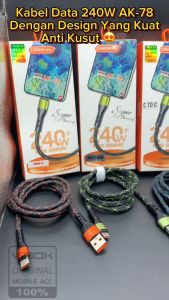 Kabel Data 240W AK-78: Fast Charging & Super Charging untuk iPhone dan Android