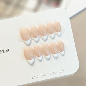 10pcs Handmade Nude Pink French Press on Nails Short Full Cover Wearable Reusable Elegant False Nails 2026 for Office