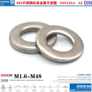 Standard DIN125A Flat Washer 304 Stainless Steel A2-70 Metric Thread M1.6M2~M64 Hardware Fastener Ring from Zhejiang Jiaxing