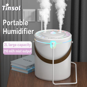TINSOL New 2L Portable Humidifier with Dual-Core Spray Technology Type-C Charging Aromatherapy Diffuser with Ambient Lighting