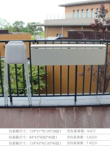 Balcony Hanging Table Railing Metal Aluminum Alloy Foldable Hanging Hanging Table Modern Household Bar Wall Hanging Occasional Table Desk