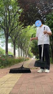 ลานกลางแจ้งไม้กวาดขนาดใหญ่ขยายและขยายถนนสุขาภิบาลกวาดสวนไม้กวาด