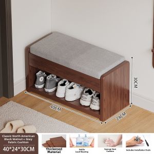 HUAAOBAI | Entryway Shoe Bench with Storage and Cushion