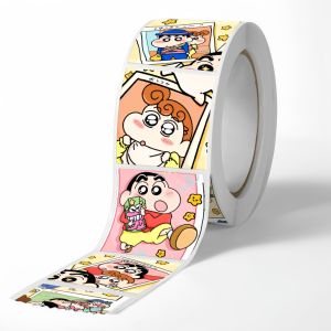 Bandai | 500PCS Cute Crayon Shin-chan Sticker Roll Fun Cartoon Decorative Stickers DIY Notebook Stationery
