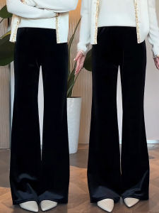 MEITESIJIAONU | Fluffy and Thick Velvet Culottes Black