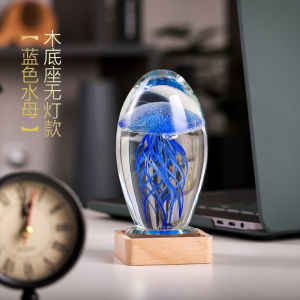 Creative Jellyfish Desktop Decoration Crystal Ball Glowing Birthday Valentines Day Gift for Girls Boyfriend Home Decor