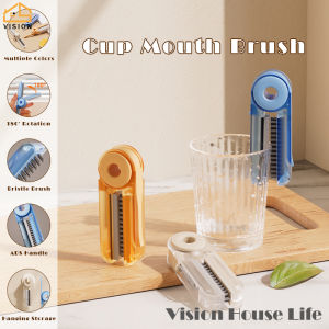 Vision 4 in 1 Multifunctional Cleaning Brush Bottle Gap Brush Cup Cover Cleaner Cup Crevice Cleaning Tools Mini Silicone Bottle Cup-Holder Home Kitchen Cleaning Tools