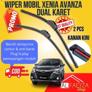 Promk wiper kaca mobil frameless Dual karet Double Blade xenia avanza 1 set 2 pcs kanan kiri