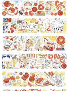 Wild Sapote Neinei Tomato Salad Fresh Vegetable Crispy Good Food Box Small Countryside Rural Life Washi Notebook Tape Subpackage