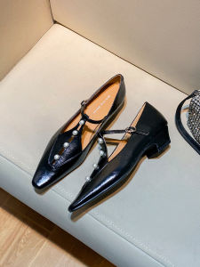 สไตล์ยุโรปมุก หนัง ผู้หญิง รองเท้ารองเท้าส้นสูงสบาย ทันสมัย รองเท้าเดี่ยวเปลือยแบนสําหรับหญิงสาว