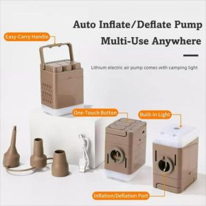 JF Portable Electric Air Pump USB Rechargeable Pump Manual Inflator for Air Bed Mattress Inflatable