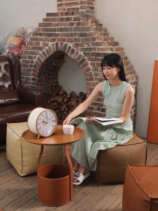 in hom Foldable Storage Bag Leather Stool Sofa Stool Pouffe Ottoman Seat Storage Benches Sofa Chair Waterproof and Oil-Resistant Leather Storage Bag