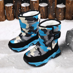 WuChu Children Snow Boots Winter Plush Warm Ankle Boots For Boys Girls New Fashion Waterproof Cotton Shoes Non-Slip Outdoor Boots