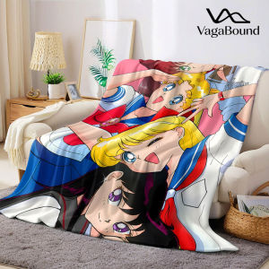 Anime S-Sailor-s M-Moon Flannel Blanket Perfect for Sofa Office Bed Travel Sleep Read Relax Camping four season use