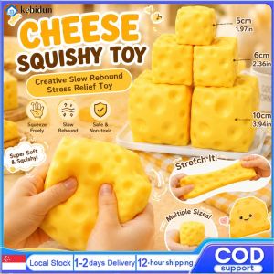 KEBIDU Giant Cheese Slow Rising Squishy Toy Vaseline Filled Stress Relief Fidget Hand Toy Shapeable Squeeze Toy for Anxiety Desk Decor Gift