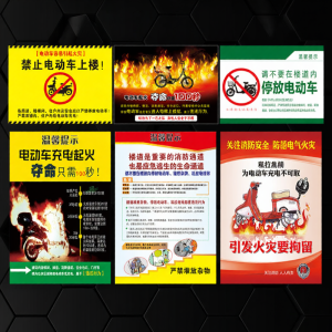 XIANGDANGDANG | Electric Vehicle Safety Prohibition Sign No Stair & Elevator Entry Property Management Notice