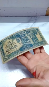 10 ringgit siri no MA879865 tahun 1942 pokok pisang