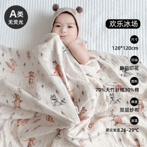 Summer Thin Bamboo Cotton Baby Wrap Blanket Towel Double Layer Muslin Class a Swaddle Newborn Wrap Blanket Soft Fabric Toddler