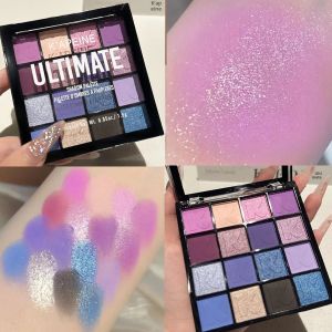 พาเลทอายแชโดว์ 16 สี สีสันสดใส สีม่วง สีเขียว แมทท์ ประกายมุก พาเลทคอนทัวร์ตา กันน้ำ กลิตเตอร์ พาเลทแต่งหน้าสำหรับการแสดงบนเวที