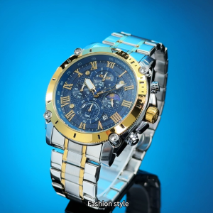 OLEVS watch for men waterproof fashion skeleton dial chronograph luminous calendar stainsteel strap men wathes