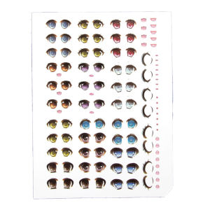 12 Different Models of Eye and Mouth Stickers Handmade DIY Clay Doll Eyes Ultra-Light Soft Polymer Q-Style Face Mold Doll Eye Stickers