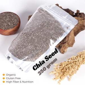 CHIA SEED 250gr Organik Chiaseed Black Import Biji Cia Hitam Kaya Serat Kesehatan Super Food Bijian