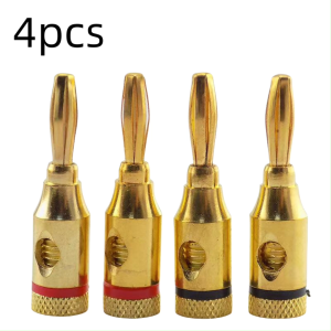 4mm Speaker Banana Plug Audio Jack Cable Connector Adapter 4PCS