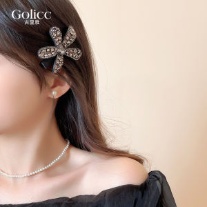Full Diamond Flower Barrettes Female Summer 2024 New Arrival Fancy Barrettes Side Hair Accessories Headdress Broken Hair Organize Fantastic