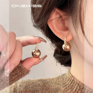 Elegant Champagne Pearl Drop Earrings Womens Fashion Jewelry Cubic Zirconia Light Luxury Trendy Versatile Ear Jewelry