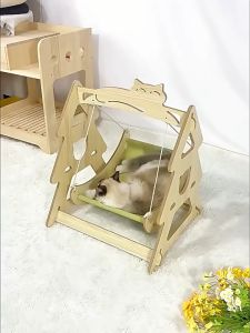 cat swing bed pet bed solid wood cat bed Bearing capacity 10kg