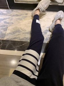 TB Sport Pants for Women Knitted Harem Casual Black Versatile Spring Autumn New Style Harlan Pants Asymmetrical Elements Pocket