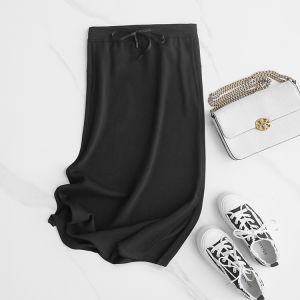 Lus Family Air Skirt! Elastic Modal Sand Wash Air Layer Elastic Waist Split Mid-Length Skirt Women Summer New Natural Waist