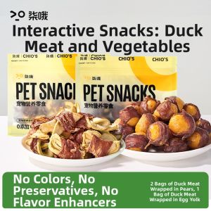 7o | Duck Meat Dog Treats Wrapped in Pear and Sweet Potato Dried Meat Training Reward