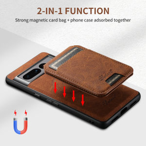 Leather Magnetic Absorption Phone Case for Google Pixel 10 pro 9XL with Card Holder Full Protection Wireless Charging Business Simple Design